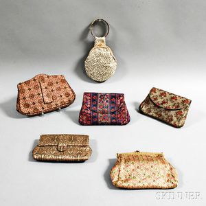 Six Silk Embroidered Handbags