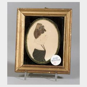 J. Sears (American, Early 19th Century) Miniature Portrait of a Lady in Black with a Hair Comb