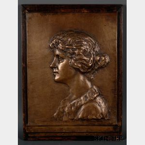 Arts & Crafts Bronze Portrait, Boston, Massachusetts, c. 1905