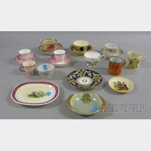 Nineteen Assorted Small English Porcelain Dishes and Mugs.