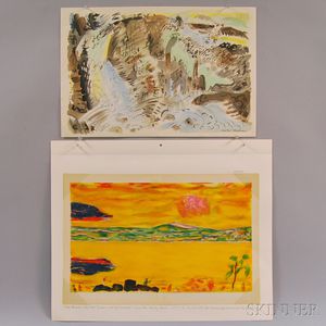 Two Color Lithographs: Pierre Bonnard (French, 1867-1947),Sunset on the Mediterranean