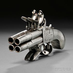 Continental Four-barrel Flintlock Pistol