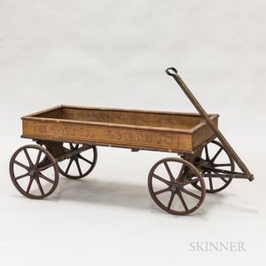 Painted and Stenciled "Paris Coaster" Wagon