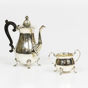 Sterling Silver Coffeepot and Sugar
