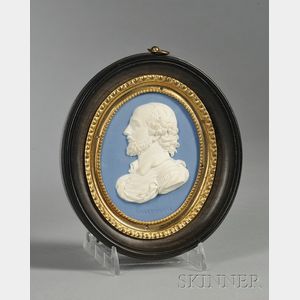 Wedgwood and Bentley Blue Jasper Portrait Medallion of Shakespeare