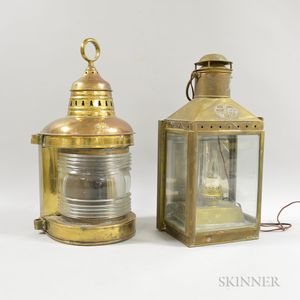 Two Brass and Glass Ship's Lanterns
