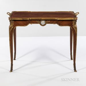 Louis XV-style Mahogany-veneered Ormolu-mounted Tray Table