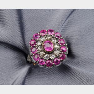 Renaissance Revival Ruby and Diamond Ring