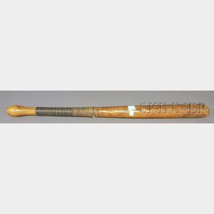 Vintage "Main Dolley, Sandy Hook, Me." Mushroom-type Handle Baseball Bat