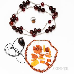 Group of Amber and Resin Jewelry