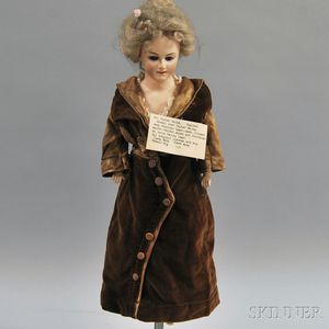 Papier-mache Turned Shoulder Head Lady Doll