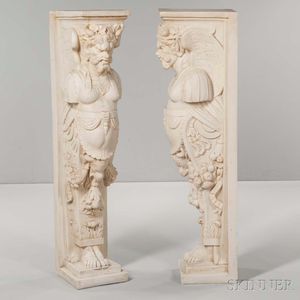 Pair of Composite Neoclassical-style Caryatids