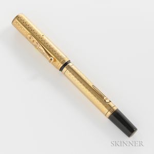 Waterman's "0552" 18kt Gold-filled Gothic Overlay Fountain Pen