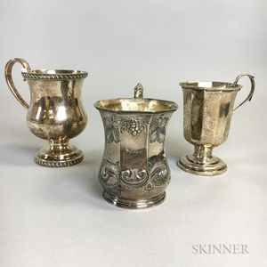 Three Silver Footed Christening Cups