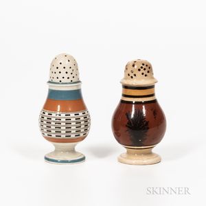 Two Slip-decorated Pepper Pots