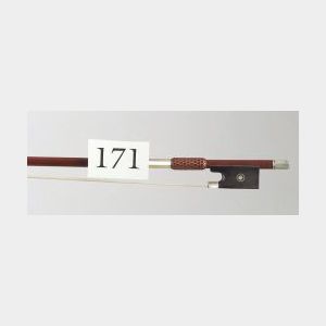 French Silver Mounted Violin Bow, Charles Nicolas Bazin
