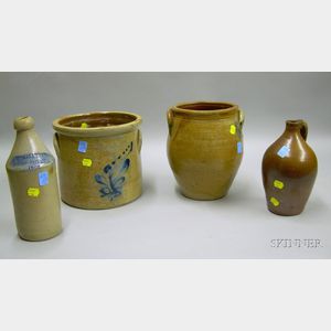 Five Pieces of Decorated and Glazed Stoneware