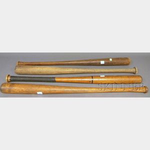 Four Vintage Baseball Bats