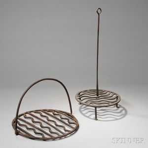 Two Wrought Iron Standing Broilers