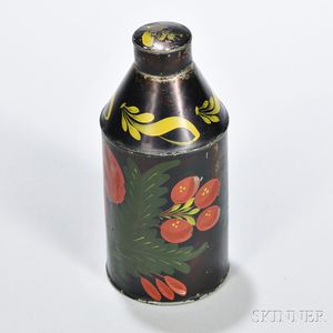 Paint-decorated Tin Tea Cannister