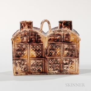 Staffordshire Brown Translucent-glazed Double Tea Cannister