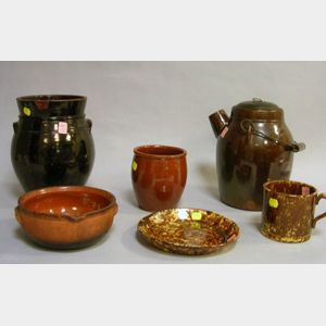 Six Pieces of Assorted Domestic Pottery