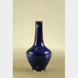 Sevres Cobalt Blue Ground Bottle-shaped Vase