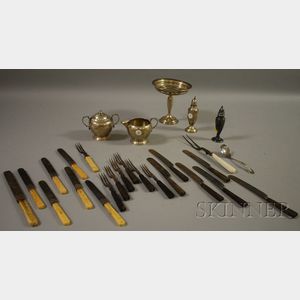 Group of Weighted Sterling Table Items and Other Flatware