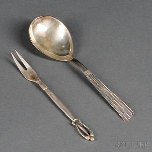 Two Danish Sterling Silver Serving Pieces