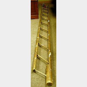 Pine and Iron Convertible Pole Ladder.