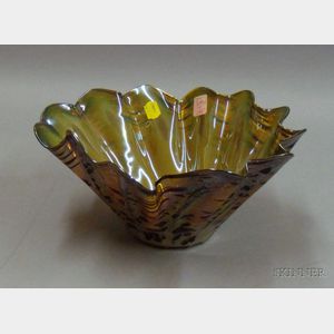 Kurt Walrath Tortoiseshell Glass Berry Bowl