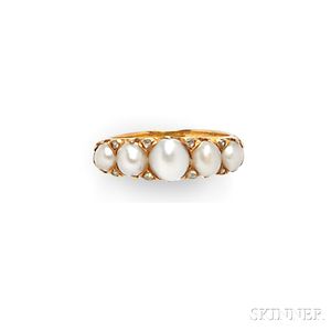Antique 18kt Gold and Split Pearl Ring