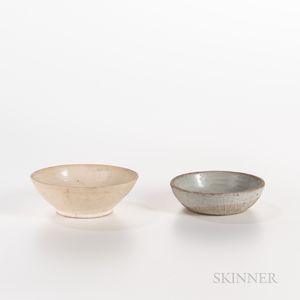 Two White-glazed Bowls