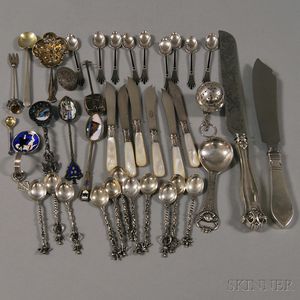 Assorted Group of Silver Flatware and Personal Items