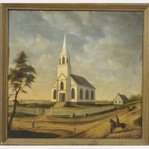 American School, 19th Century Country Church.