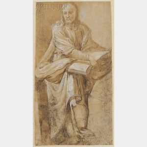 Italian School, 16th/17th Century Standing Apostle or Evangelist Holding a Book