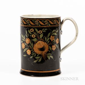 Painted and Slip-glazed Pearlware Quart Mug