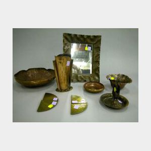 Seven Hammered Copper Arts & Crafts Items