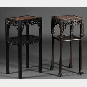 Two Export Hardwood Carved Tables