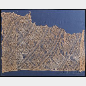 Peruvian Pre-Columbian Net Weave Textile Fragment