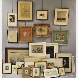 Approximately Twenty-two Framed Prints and Etchings