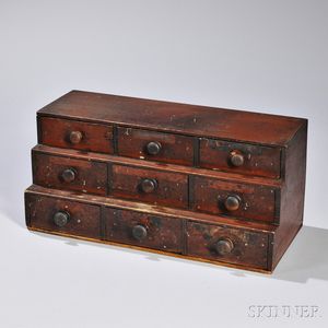 Shaker Pine Red-stained Spice Chest