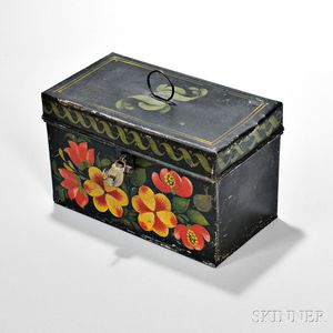 Paint-decorated Tin Document Box