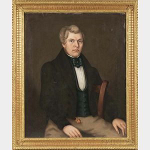 American School, 19th Century Portrait of a Blond Gentleman, Reportedly from Vermont