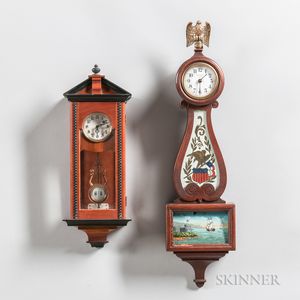 Two Miniature Reproduction Wall Clocks