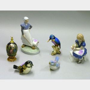 Six Collectible Porcelain Figural Items