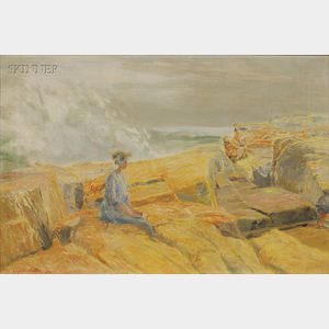 Elijah Baxter (American, 1849-1939) Woman by the Shore