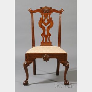 Chippendale Walnut Shell-Carved Side Chair