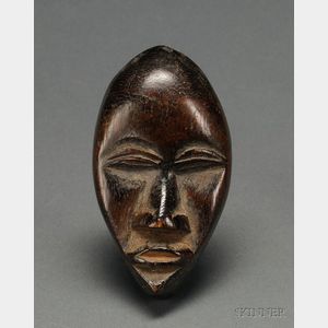 African Miniature Carved Wood Mask
