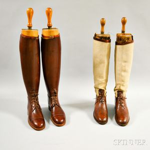 Two Pairs of Leather Women's English-style Riding Boots